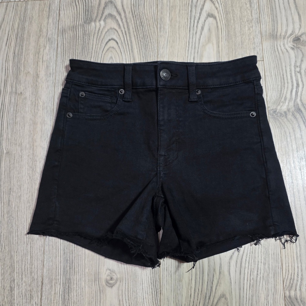 American Eagle Next Level Stretch Black Denim Shorts - Women's Size 2